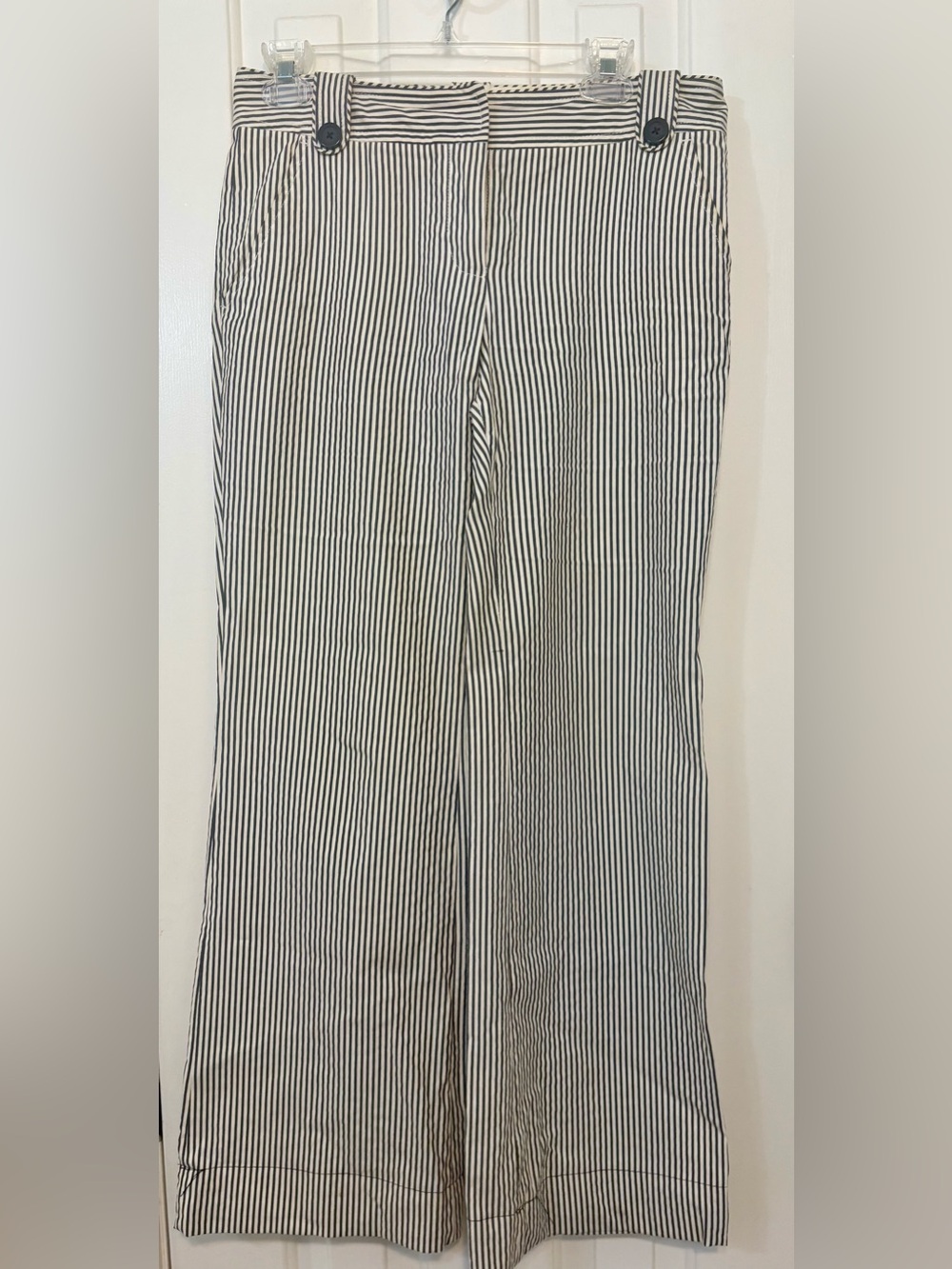 Tory Burch Navy and White Rowing Pants